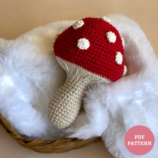 Cogumelo Chocalho (Rattle/Sanajero) - Receita de Amigurumi em PDF