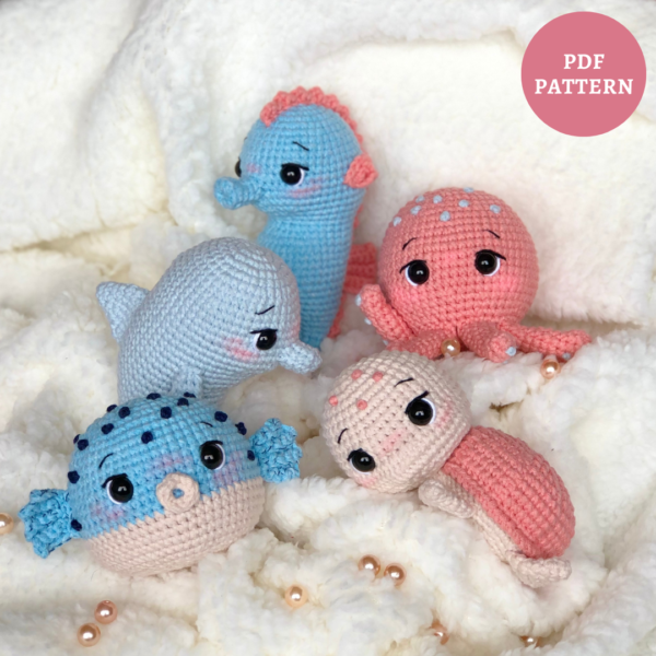 Coleção Bebês Marinhos - Receita de Amigurumi em PDF