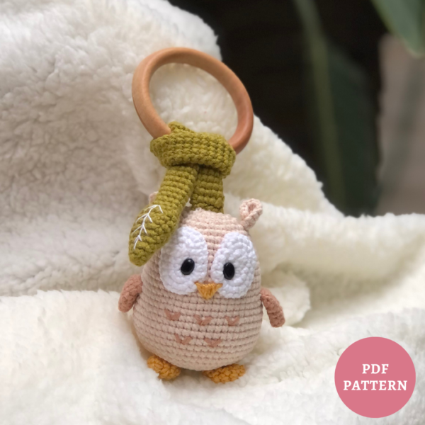 Chocalho Coruja Baby - Receita de Amigurumi em PDF