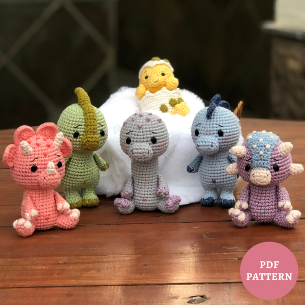 Coleção Bebês Dinos - Receita de Amigurumi em PDF