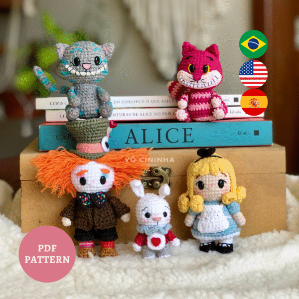 Vó Cininha no País das Maravilhas - Completo e Avulso – Receita de Amigurumi em PDF