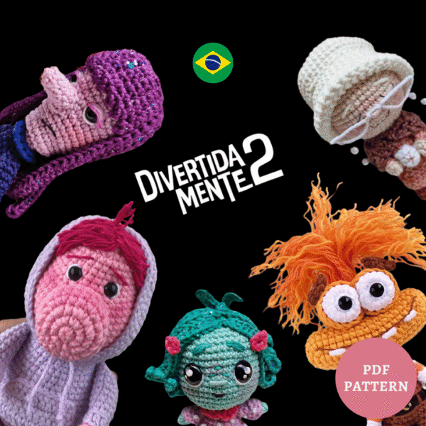 Divertidamente Parte 2 – Opção completa ou avulsa - Receita de Amigurumi em PDF