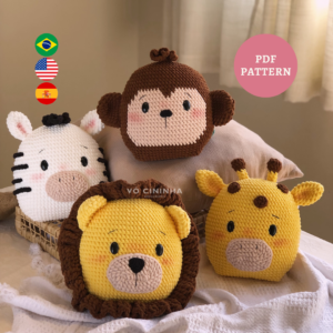 Pré-venda Almofadas Safari Parte 1 – Receita de Amigurumi em PDF